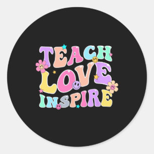 Adesivo Redondo De Volta À Escola Ensinar Amor Inspira Professores