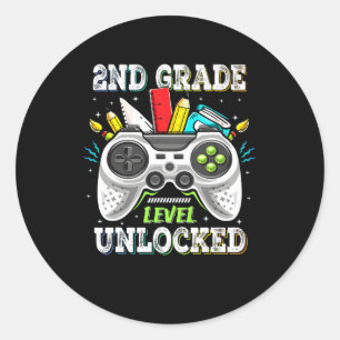 Adesivo Redondo De Volta à Escola Nível 2ª Série Desbloqueado Game
