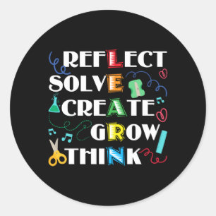 Adesivo Redondo De volta à Escola Professora Motivação Aprenda 