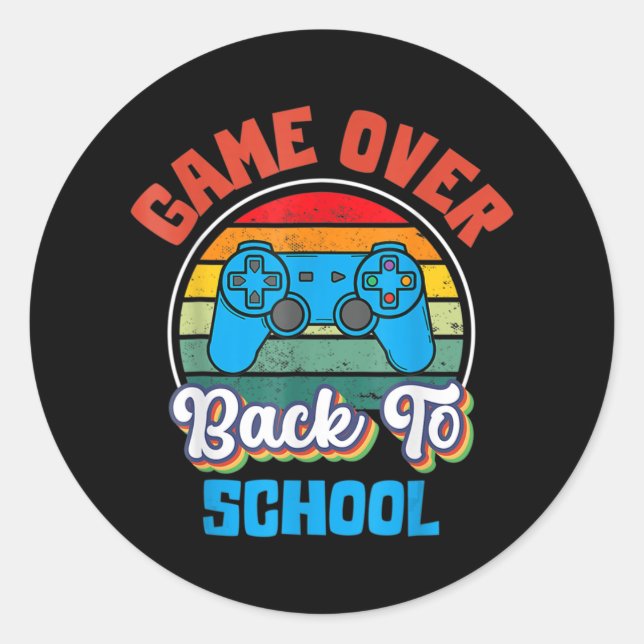 Adesivo Redondo De volta ao Jogo da Diversão Escolar sobre Estudan (Frente)