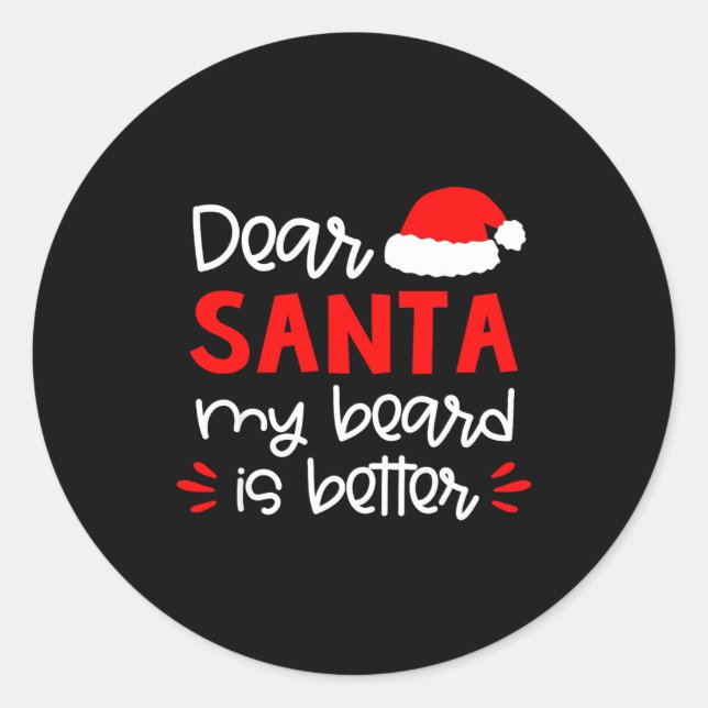 Adesivo Redondo Dear Santa Shirt Funny Matching Family Christmas P (Frente)