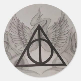 Adesivo Redondo Deathly Hallows