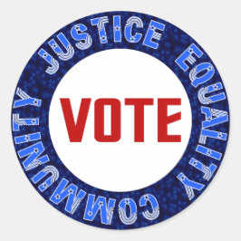 Adesivo Redondo Debate sobre a igualdade de oportunidades entre ho