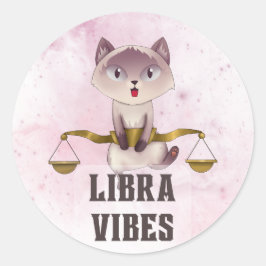 Adesivo Redondo Decal Libra Zodiac para Amantes de Astrologia