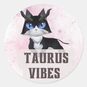 Adesivo Redondo decal Taurus Zodiac para amantes da astrologia