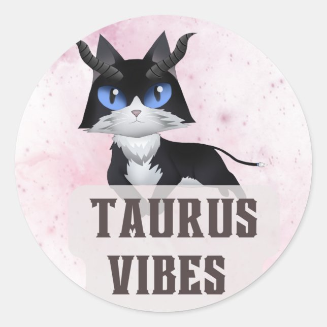 Adesivo Redondo decal Taurus Zodiac para amantes da astrologia (Frente)