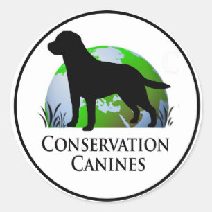 Adesivo Redondo Decalque do canino da conservação