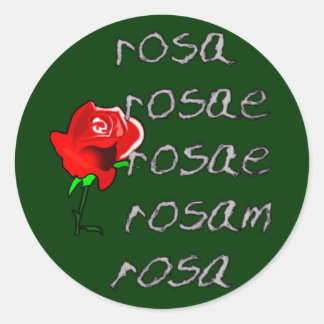 Adesivo Redondo Decência do rosa de latina de deklinação de Rosa d