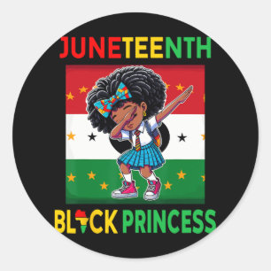 Adesivo Redondo Décima Junta Afro Melanin Dabbing Girl Princess Af