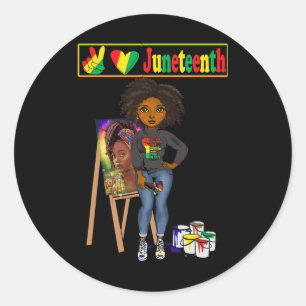Adesivo Redondo Décima Junta de Mulheres Negras Melanin Peace Love