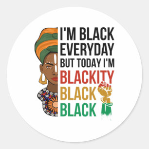 Adesivo Redondo Décimo Junho Eu sou Blackity Black History African