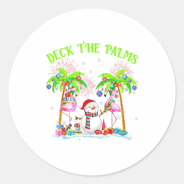 Adesivo Redondo Deck The Palms Flamingo Trocal Christmas Lights Pa (Frente)