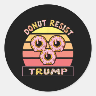 Adesivo Redondo Declaração Anti-Trumpolitica contra rosquinha resi