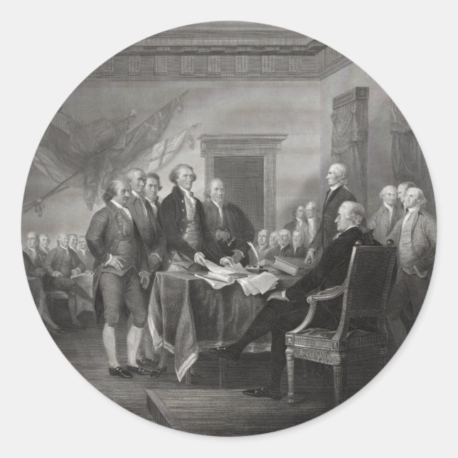 Adesivo Redondo Declaração de independência (Frente)