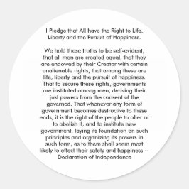 Adesivo Redondo ! Declaração de Independência do Crio U