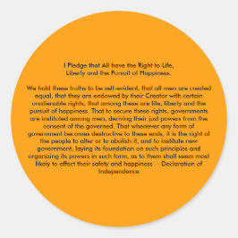 Adesivo Redondo ! Declaração de Independência do Crio U