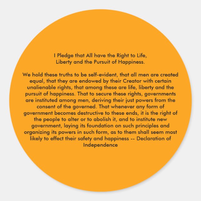 Adesivo Redondo ! Declaração de Independência do Crio U (Frente)