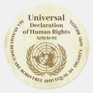 Adesivo Redondo Declaração Universal dos Direitos do Homem Artig