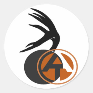 Adesivo Redondo Declínio do logotipo "Acerca de 9" redondos