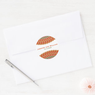 Adesivo Redondo Deco Art Vintage Scallop Leque Boho Casamento Asiá