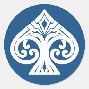 Adesivo Redondo Deco de Arte Sem Bordas Transparente Ás de Espadas