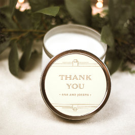 Adesivo Redondo Deco Moderno | Casamento Dourado Elegante de Ivory