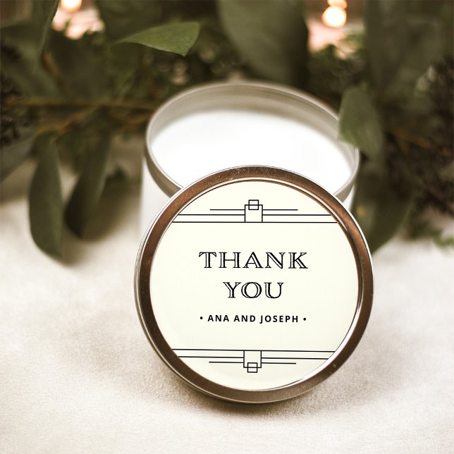 Adesivo Redondo Deco Moderno | Ilegante Casamento de Marfim e Negr (Criador carregado)