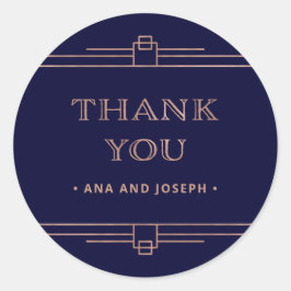 Adesivo Redondo Deco Moderno | Rosa Elegante Dourado no casamento 