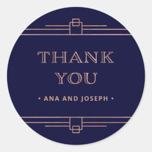 Adesivo Redondo Deco Moderno   Rosa Elegante Dourado no casamento 