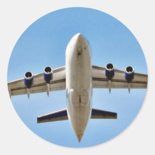 Adesivo Redondo Decolagem do avião alta
