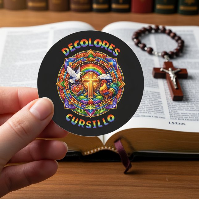 Adesivo Redondo DeColores Cursillo Cruz Pombo Mandala (Criador carregado)