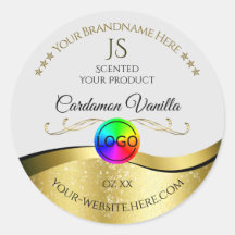 Decor Dourado ondulado sobre a Cinza clara Etiquet