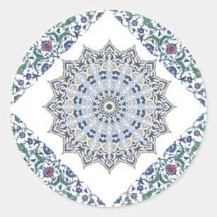 Adesivo Redondo Decoração Árabe Persa Oriental Turca Arabesco