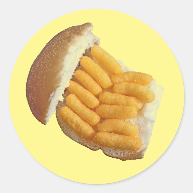 Adesivo Redondo Decoração Brilhante de Puff Cheesy (Frente)