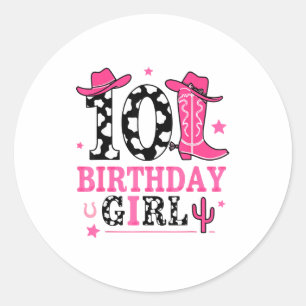 Adesivo Redondo Decoração de Aniversário de Meninas de 10 anos Cau