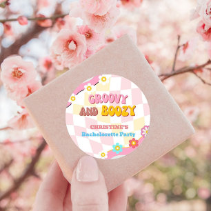 Adesivo Redondo Decoração de Despedida de Solteira Groovy e Embria
