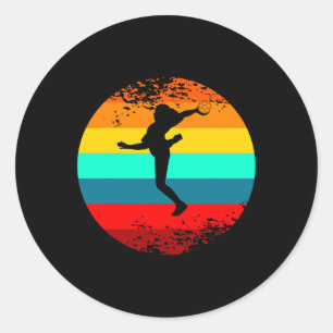 Adesivo Redondo Decoração Gráfica Silhouette do Jogador Esportivo