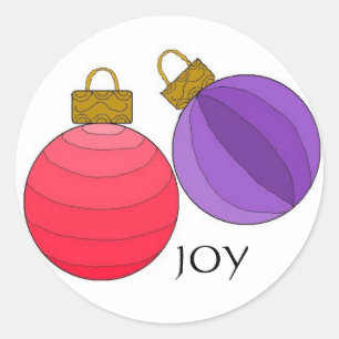 Adesivo Redondo Decorações de Natal Alegres