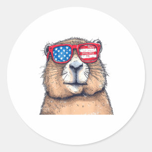 Adesivo Redondo Decorações do Dia da Marmota 2025 Dia da Marmota E