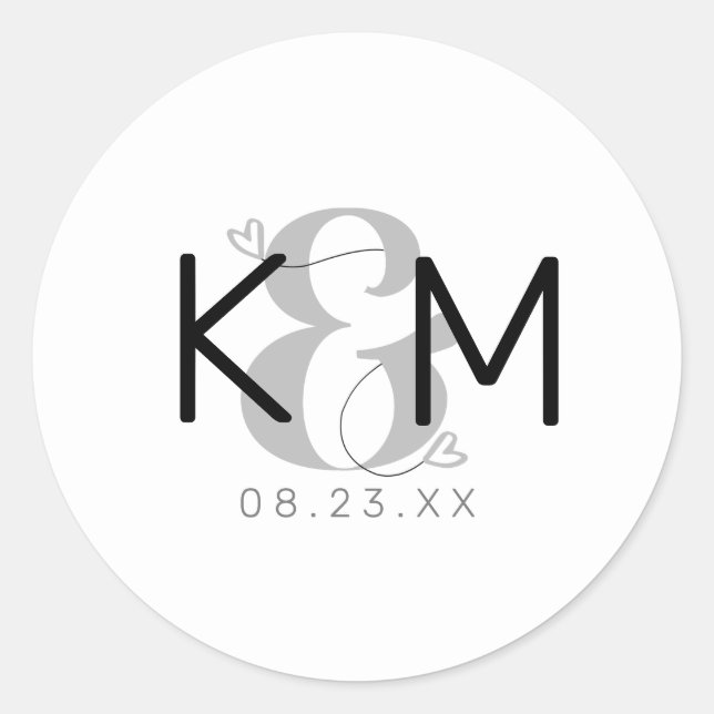 Adesivo Redondo Decorative Modern Wedding ID887 (Frente)