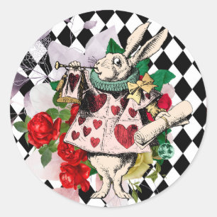 Adesivo Redondo Decoupage Vintage da Alice no País das Maravilhas