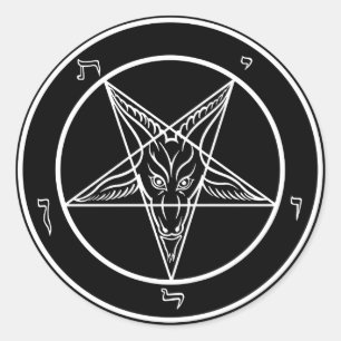 Adesivo Redondo Decretos do Baphomet