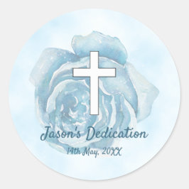 Adesivo Redondo Dedicação do rosa azul