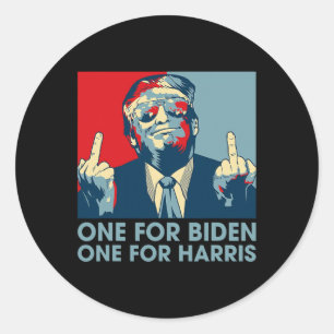 Adesivo Redondo Dedo Médio Biden Harris Fla Republicana Americana
