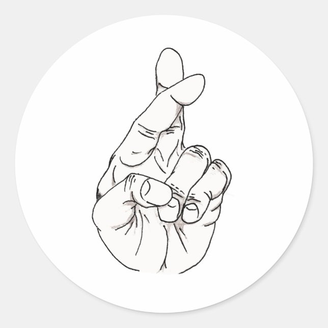 Adesivo Redondo Dedos Cruzados (Frente)