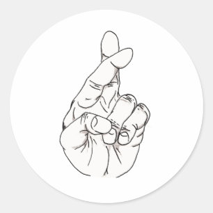 Adesivo Redondo Dedos Cruzados