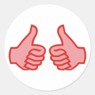 Adesivo Redondo DEDOS POLEGAR OK alto thumbs up