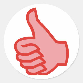 Adesivo Redondo DEDOS POLEGAR OK alto thumbs up