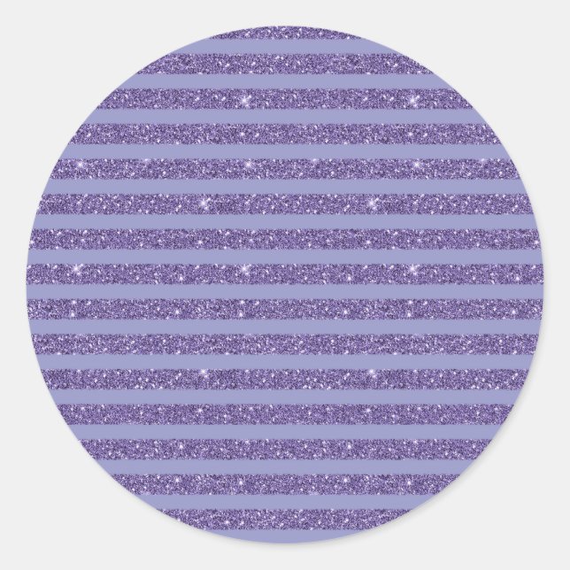 Adesivo Redondo Deep Amethyst Glitter Style Horizontal Stripes  (Frente)