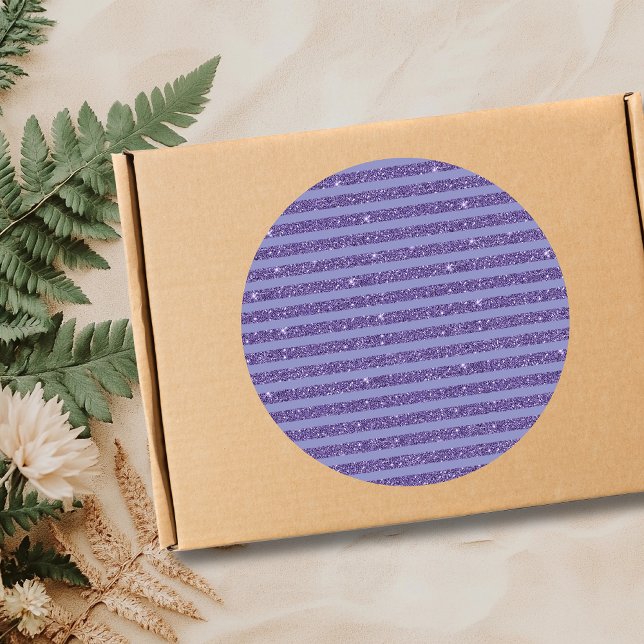 Adesivo Redondo Deep Amethyst Glitter Style Horizontal Stripes  (Criador carregado)